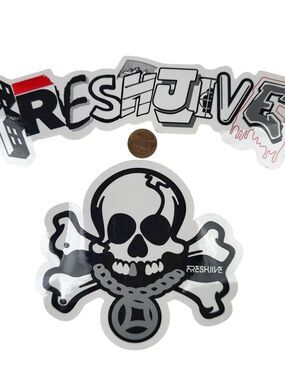 Vintage FRESHJIVE Stickers Lot of 2 Skate Streetwear Surf Rave
